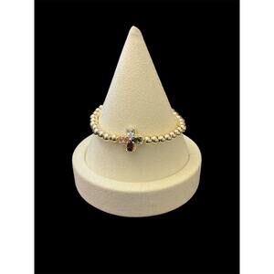 Gold Stretch Bracelet with Multicolored Stones